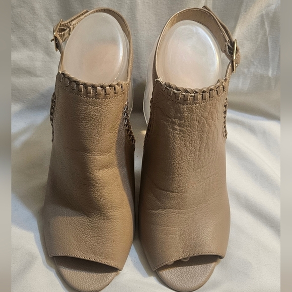 Kate Spade New York Orelene Taupe Block Heel Sandals Womens Sz 8.5M - Picture 2 of 9